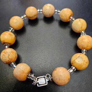 Natural stone memory wire bracelet